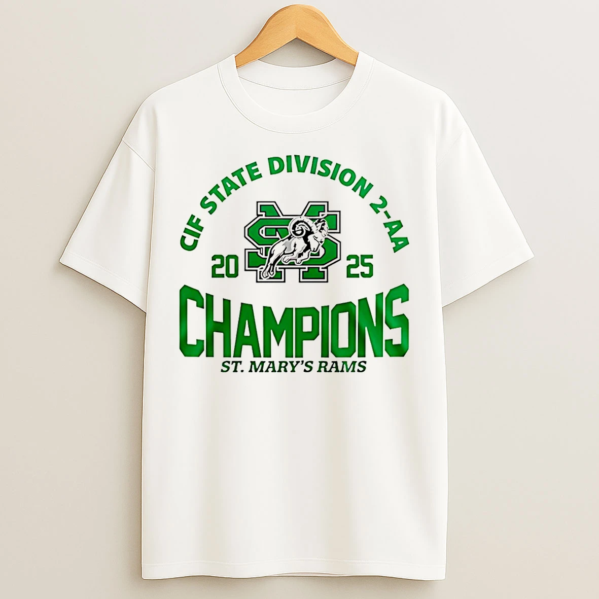Classic St Marys Rams 2025 Cif State Division 2 Aa Champions T Shirts