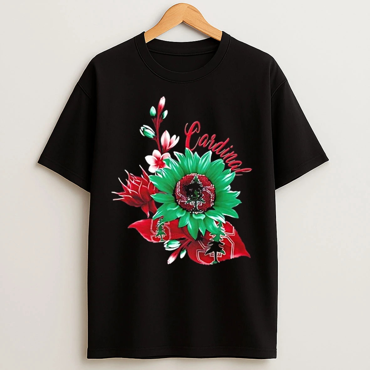 Classic Stanford Cardinal Football X Sunflower Floral T Shirts