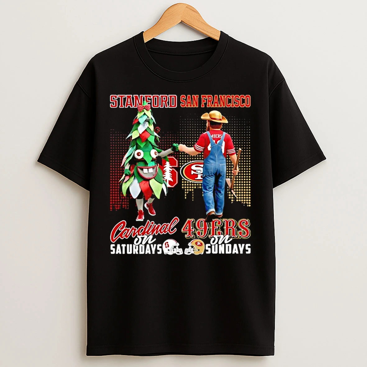Classic Stanford Cardinal On Saturdays X San Francisco 49ers On Sundays Mascot T Shirts