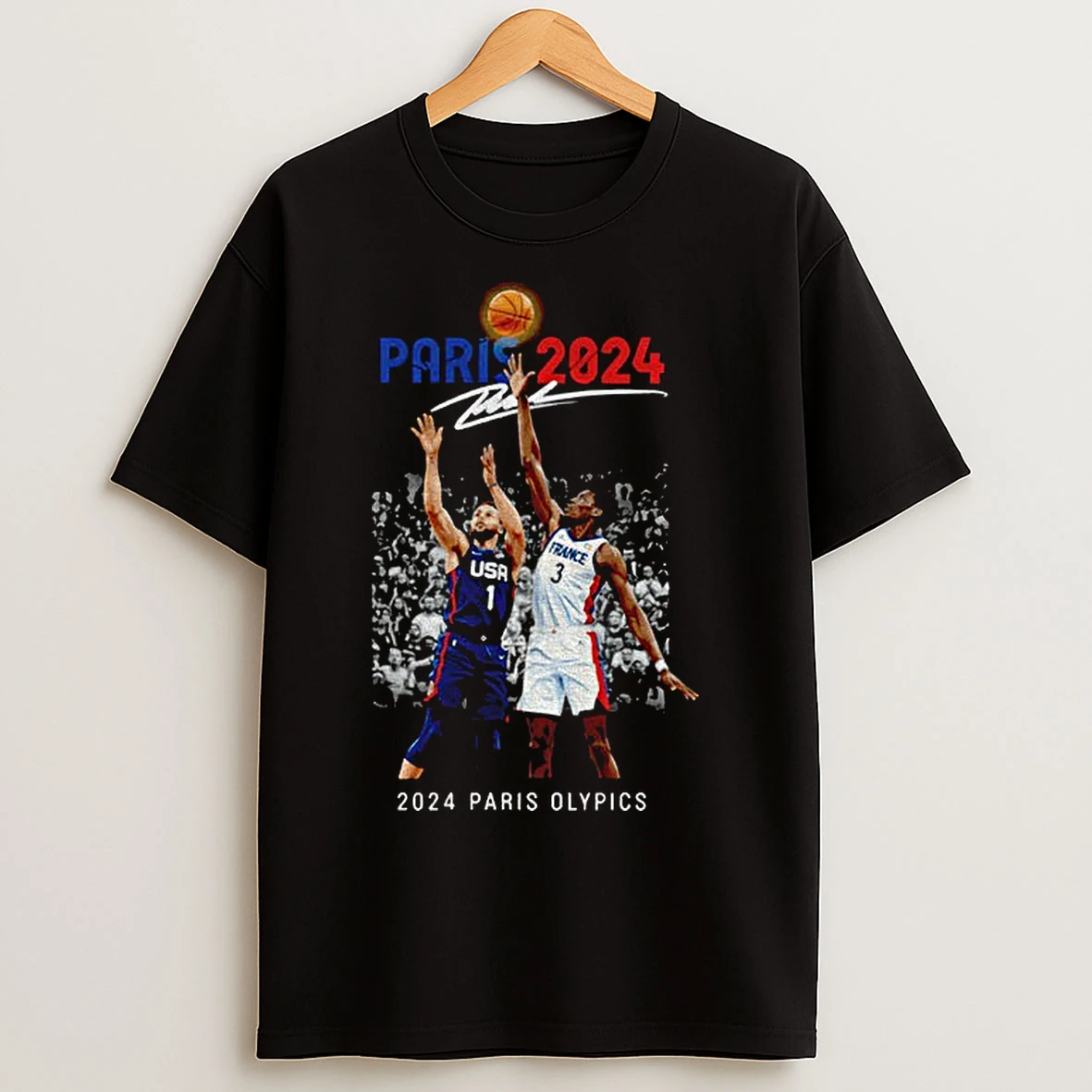 Classic Steph Curry Over Wemby 2024 Paris Olympics Vintage T Shirts