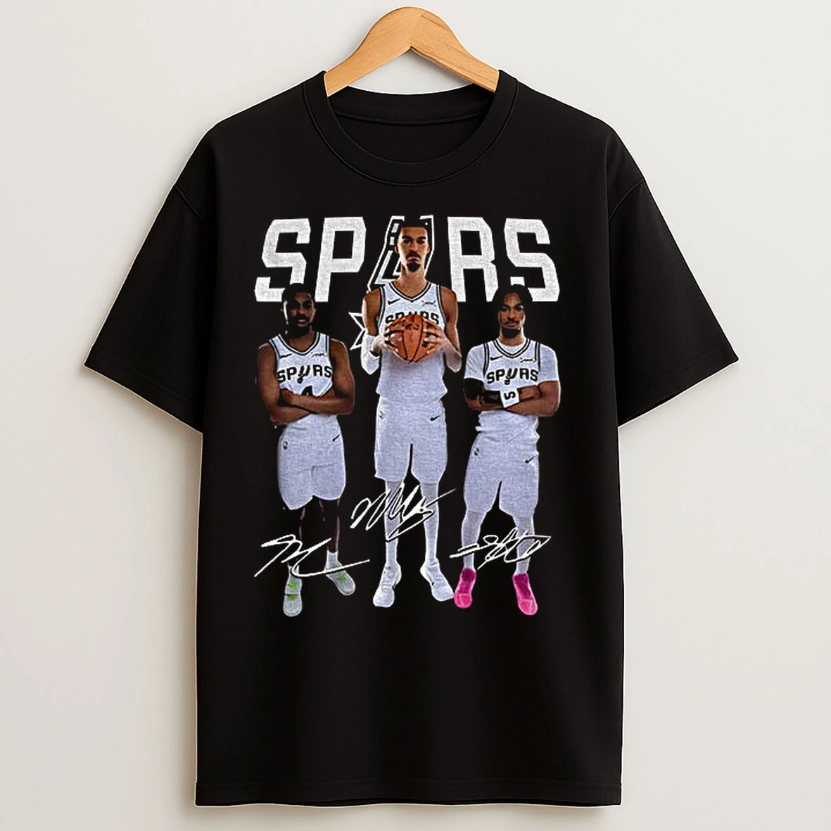 Classic Stephon Castle Victor Wembanyama And Deaaron Fox Big 3 San Antonio Spurs Signatures T Shirts
