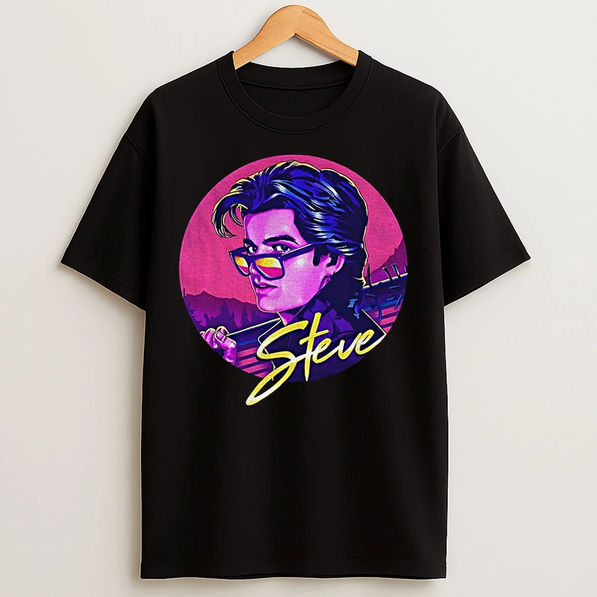Classic Steve Harrington Joe Keery Wearing Glass Vintage T Shirts