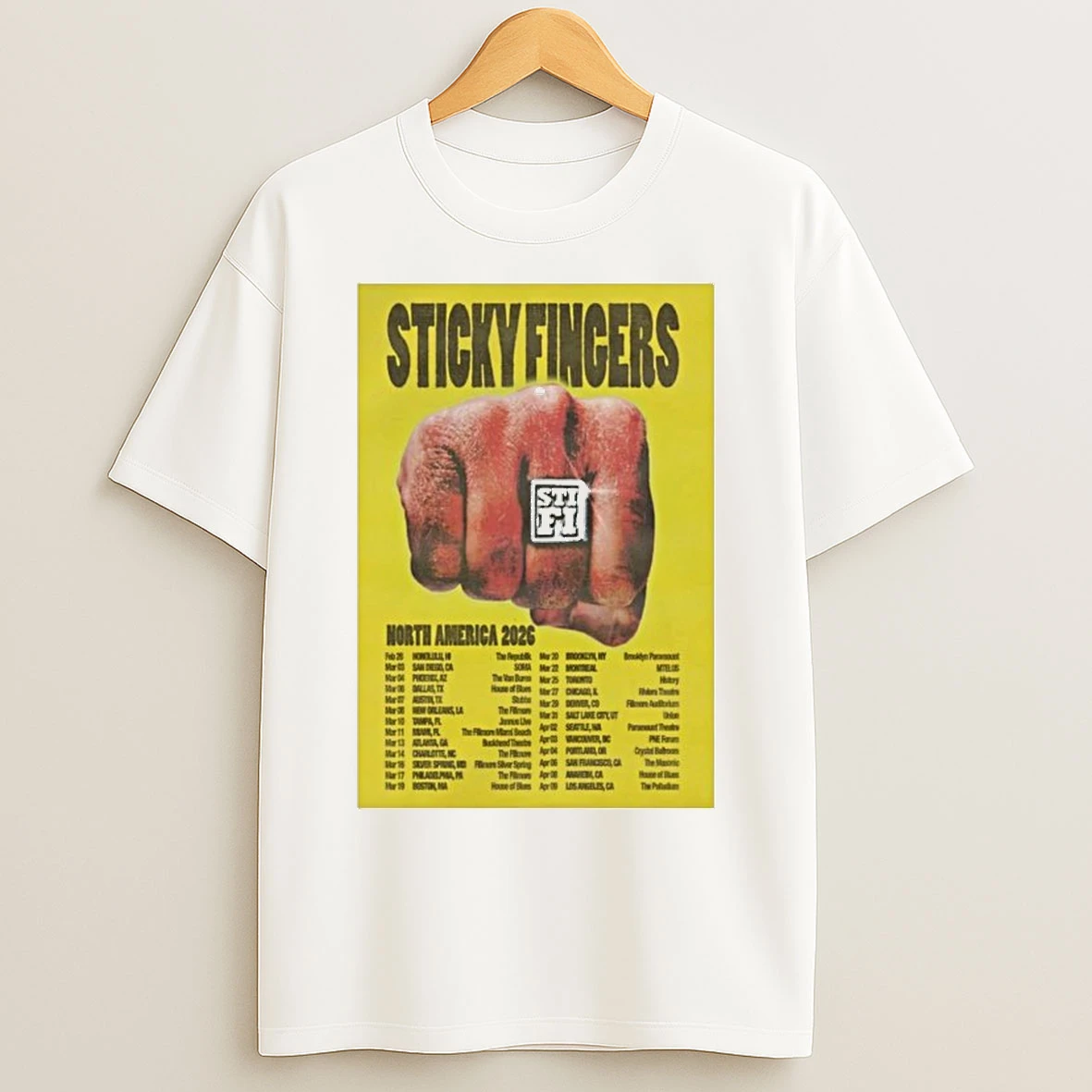 Classic Sticky Fingers North America 2026 Tour T Shirts
