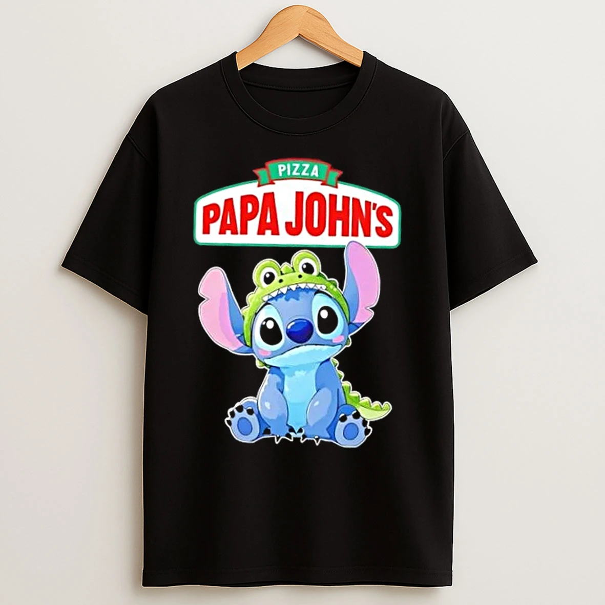 Classic Stitch Cosplay Crocodile X Pizza Papa Johns T Shirts