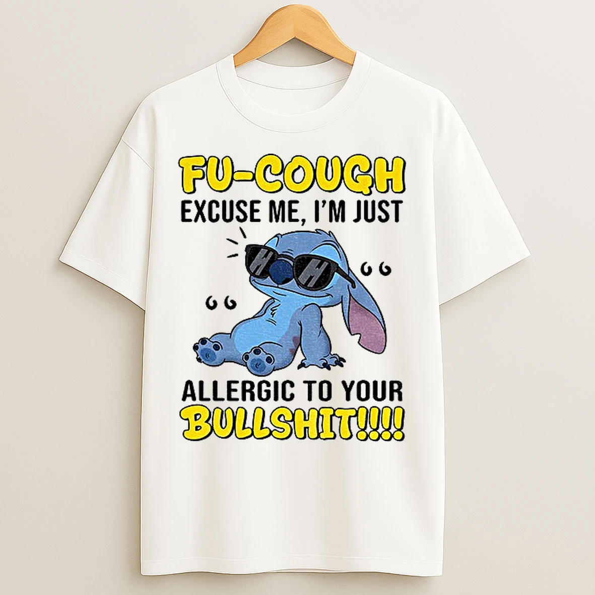 Classic Stitch Fu Cough Excuse Me Im Just Allergic To Your Bullshit T Shirts