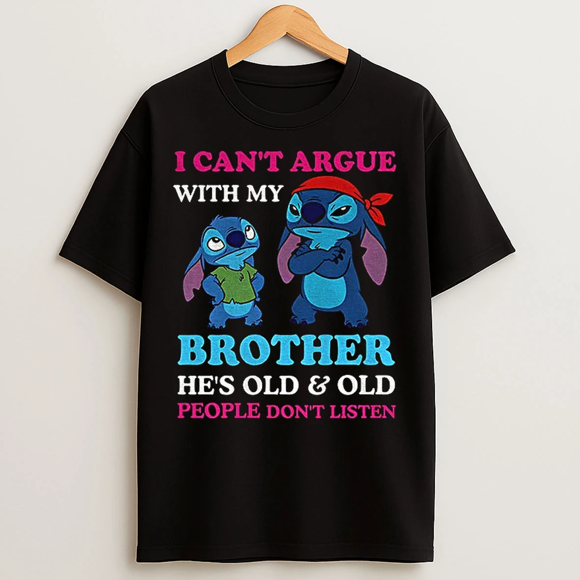 Classic Stitch I Cant Argue With My Brother Hes Old And Old People Dont Listen T Shirts
