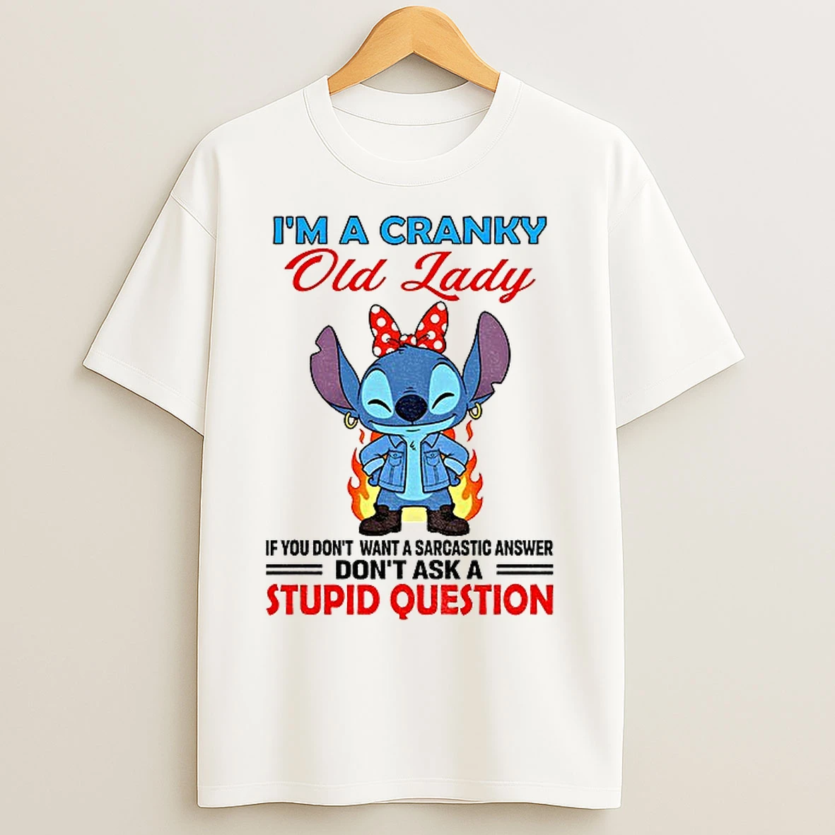 Classic Stitch Im A Cranky Old Lady If You Dont Want A Sarcastic Answer T Shirts