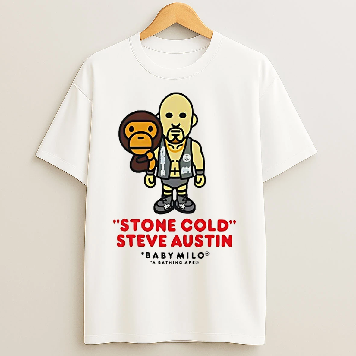 Classic Stone Cold Steve Austin Bape X Wwe Baby Milo T Shirts