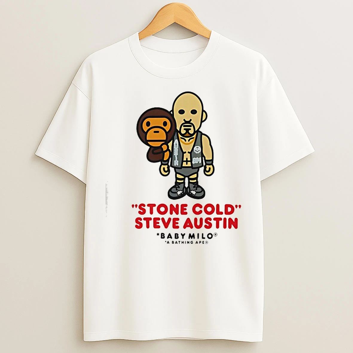 Classic Stone Cold Steve Austin Wwe X Baby Milo A Bathing Ape T Shirts