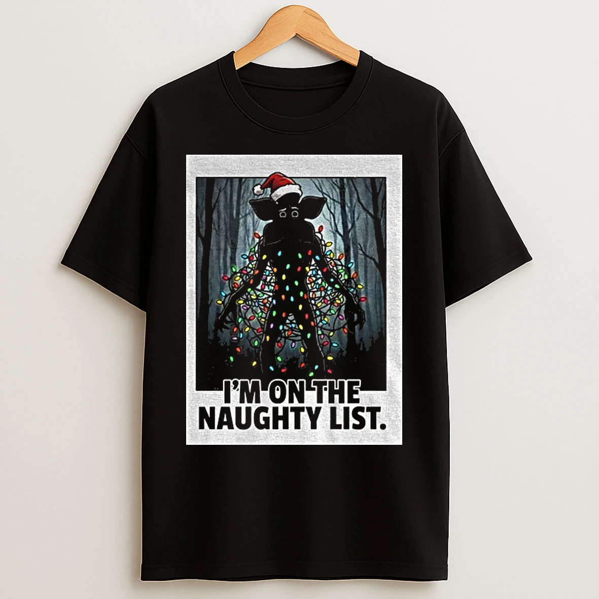 Classic Stranger Christmas Demogorgon On The Naughty List T Shirts