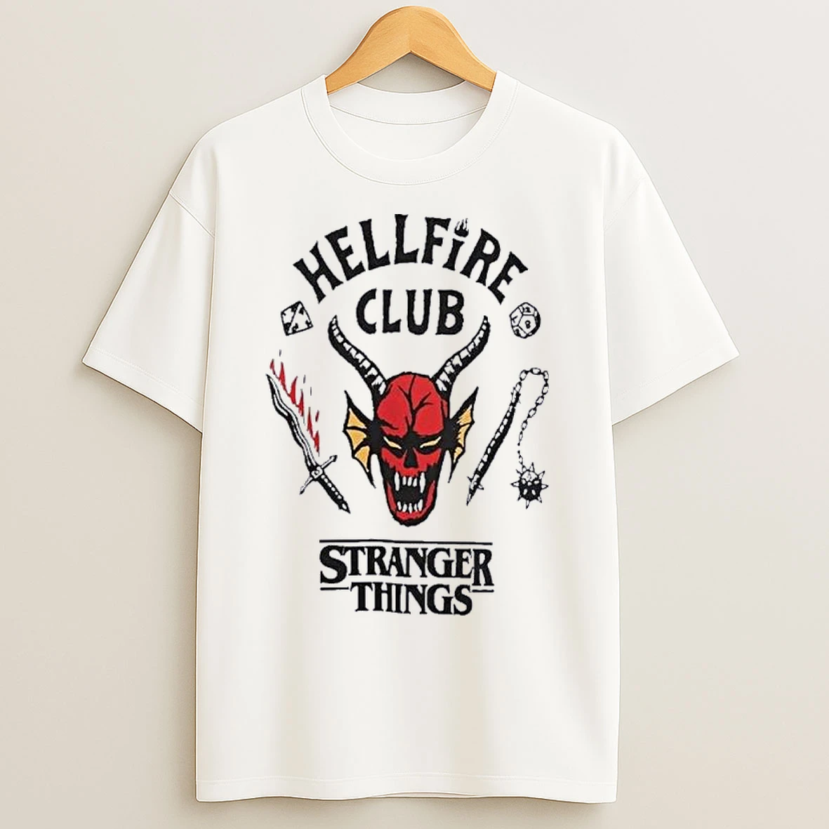 Classic Stranger Things 5 Hellfire Club T Shirts