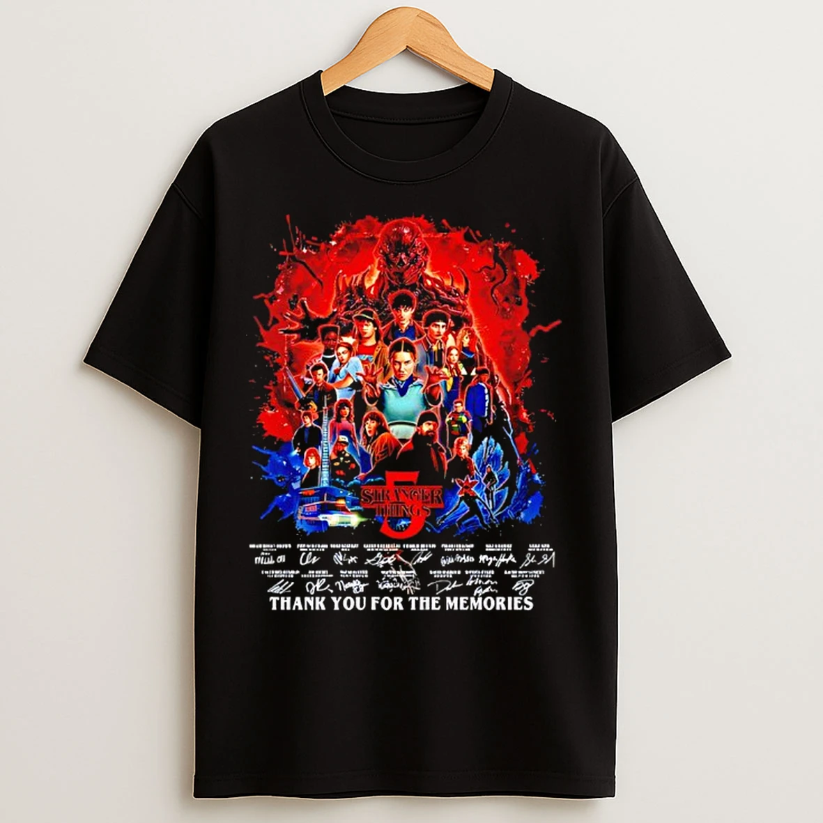 Classic Stranger Things 5 Signature Thank You For The Memories T Shirts