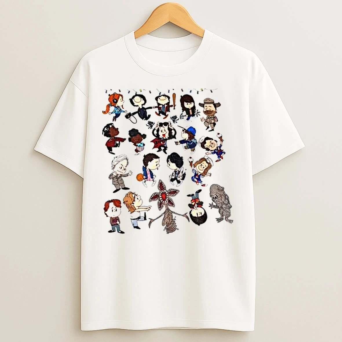 Classic Stranger Things 5 Characters Chibi T Shirts