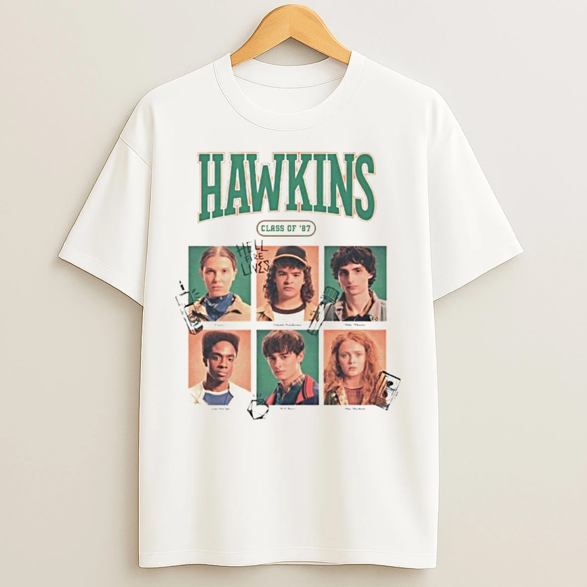Classic Stranger Things Hawkins Class Of 87 Hell Fire Lives T Shirts