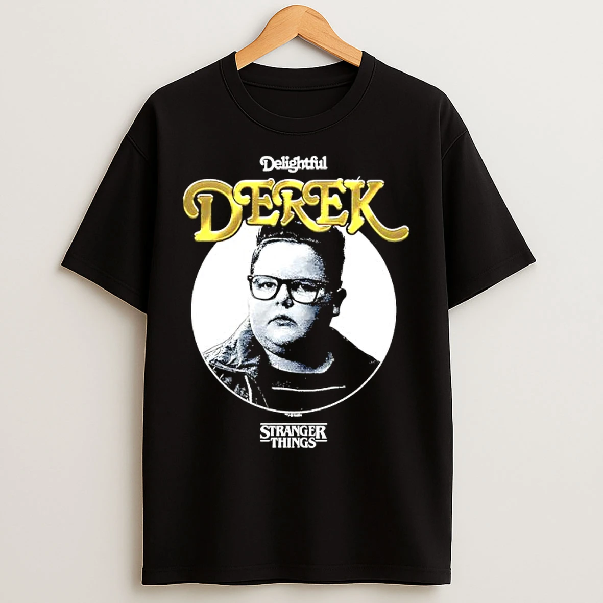 Classic Stranger Things Raglan Delightful Derek Graphic T Shirts