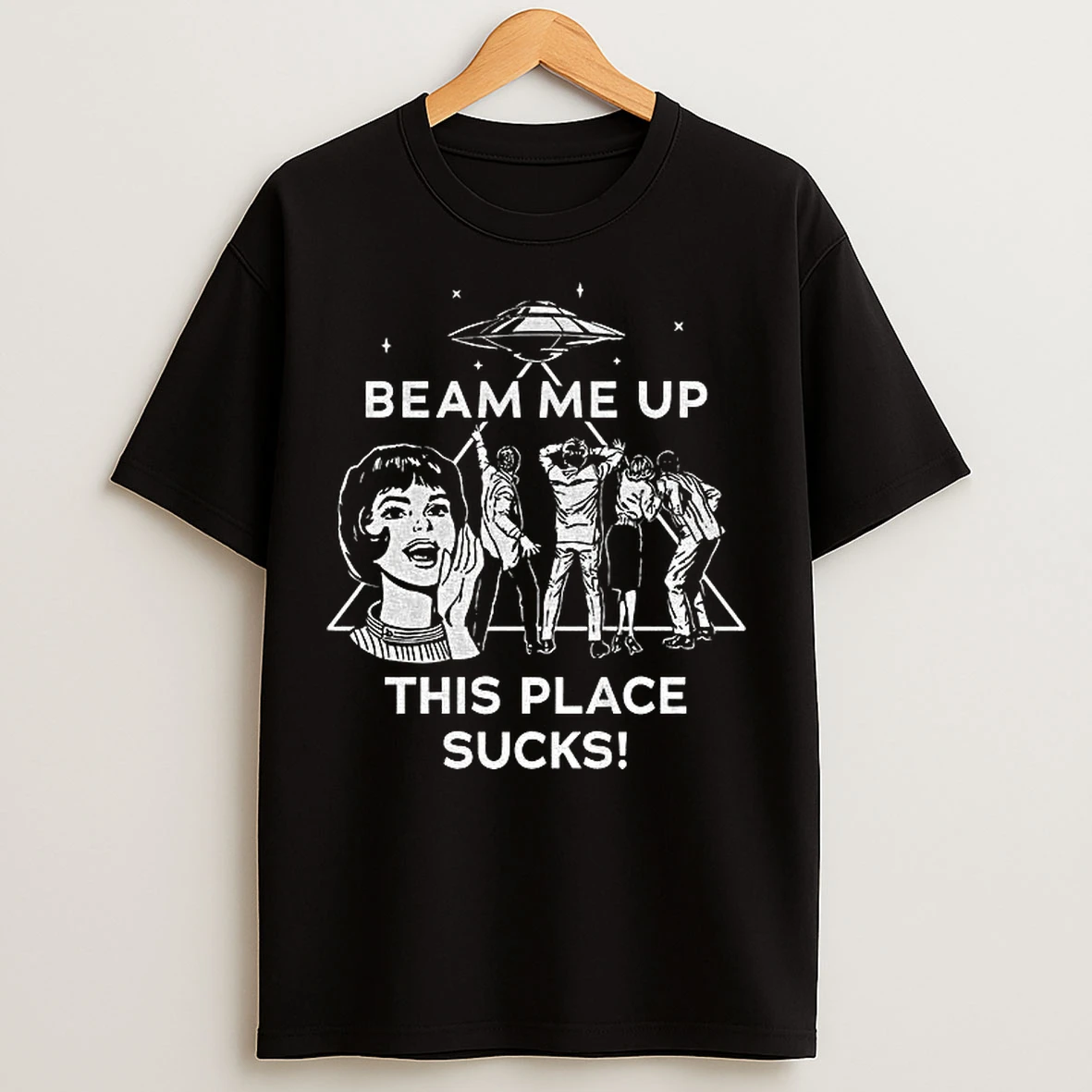 Classic Stranger Things Beam Me Up This Place Sucks Vintage T Shirts
