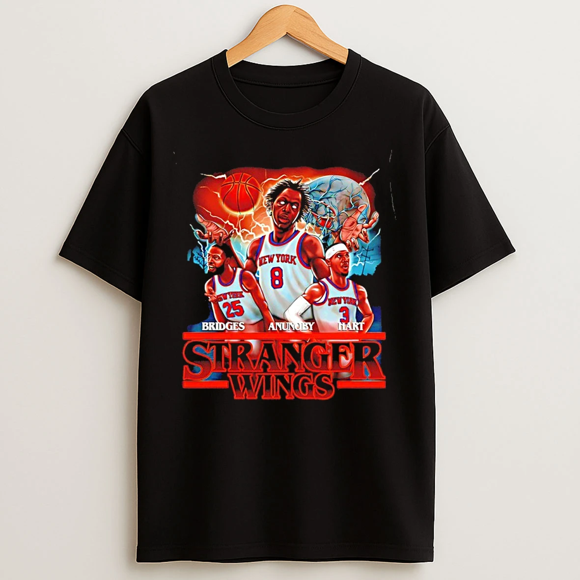Classic Stranger Wings Stranger Thing Bridges Anunoby Hart Ny Knicks T Shirts