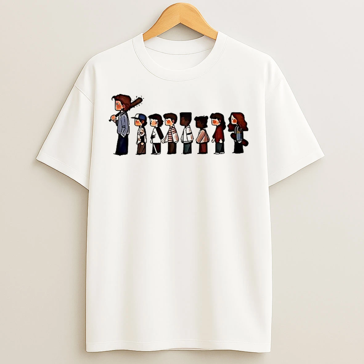 Classic Stranger Things 5 Characters Cartoon T Shirts