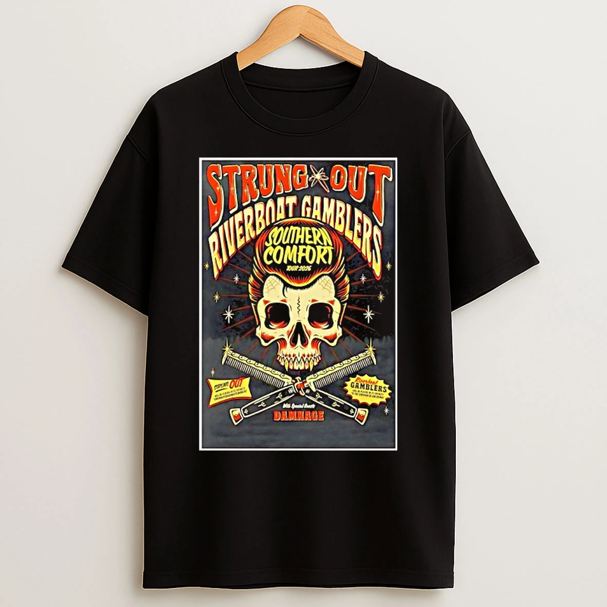 Classic Strung Out And Riverboat Gamblers Southern Comfort Tour 2026 T Shirts