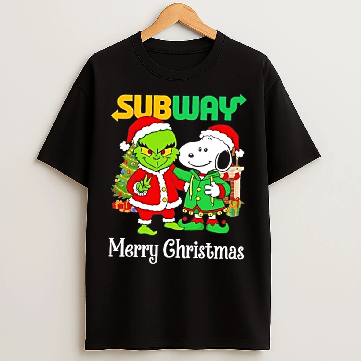 Classic Subway X Grinch And Snoopy Merry Christmas T Shirts