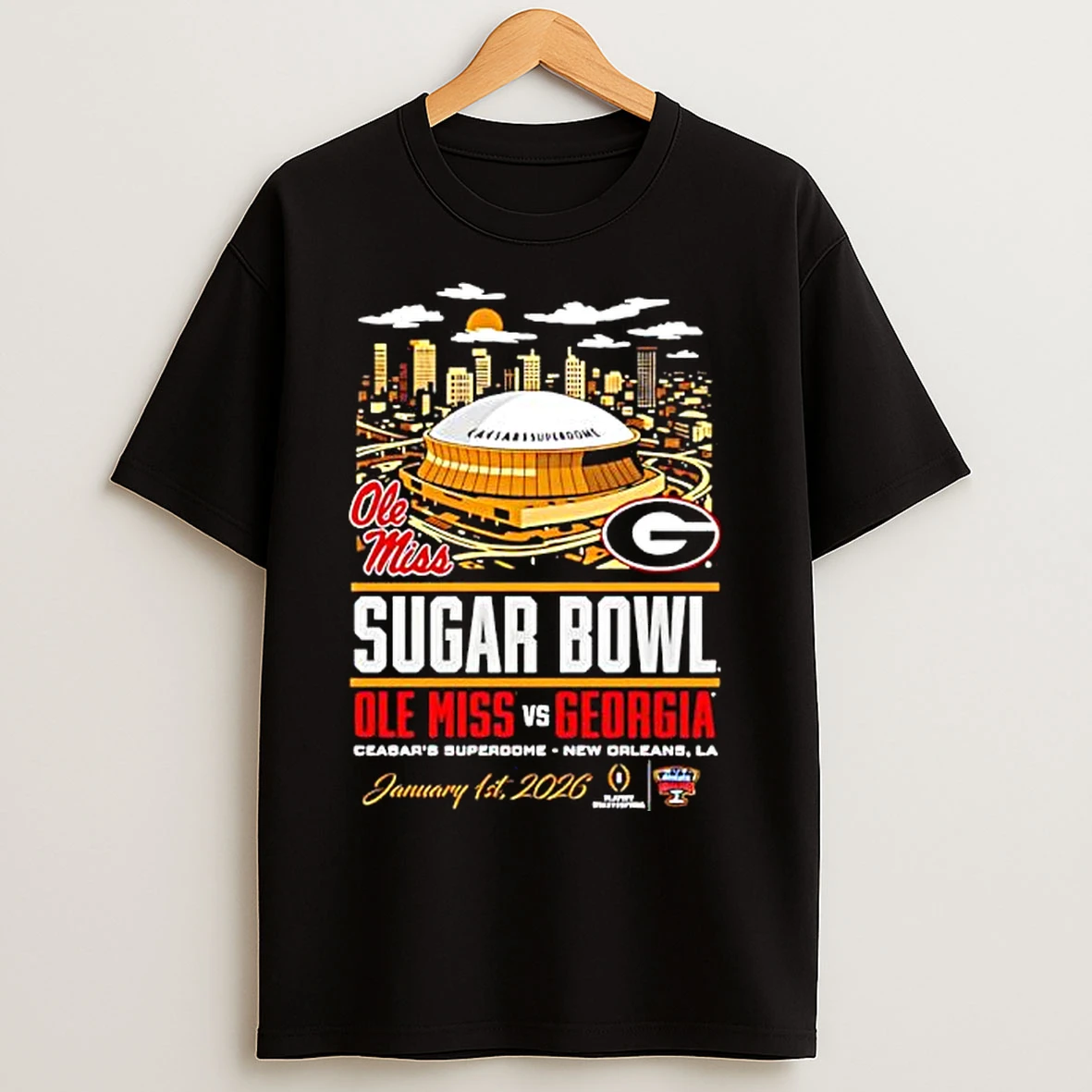 Classic Sugar Bowl Ole Miss Vs Georgia Head To Head Stadium T Shirts