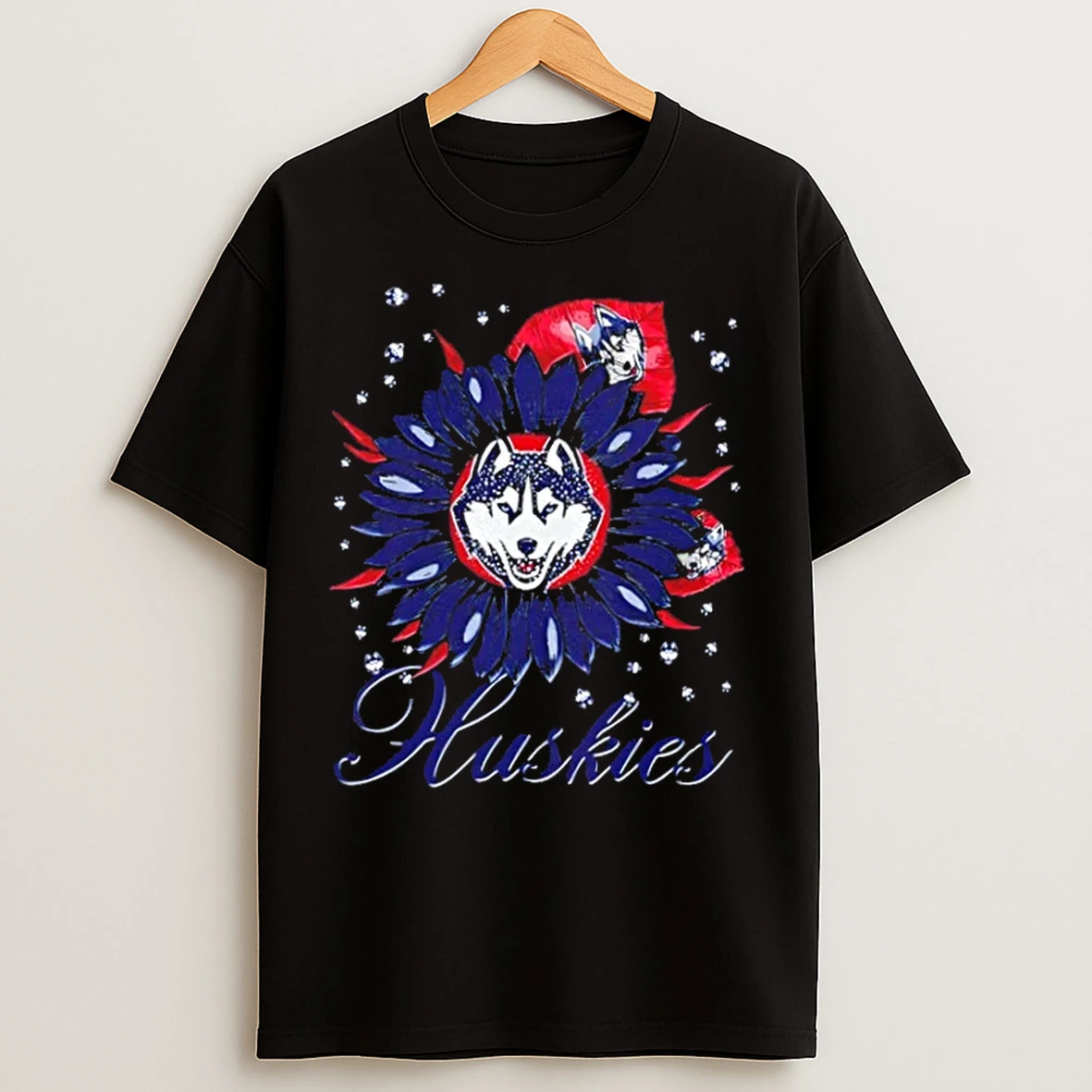 Classic Sunflower X Connecticut Huskies Football Logo T Shirts
