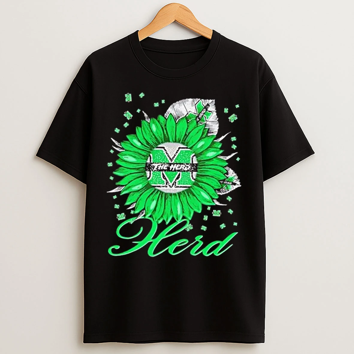Classic Sunflower X Marshall Thundering Herd Football Logo T Shirts