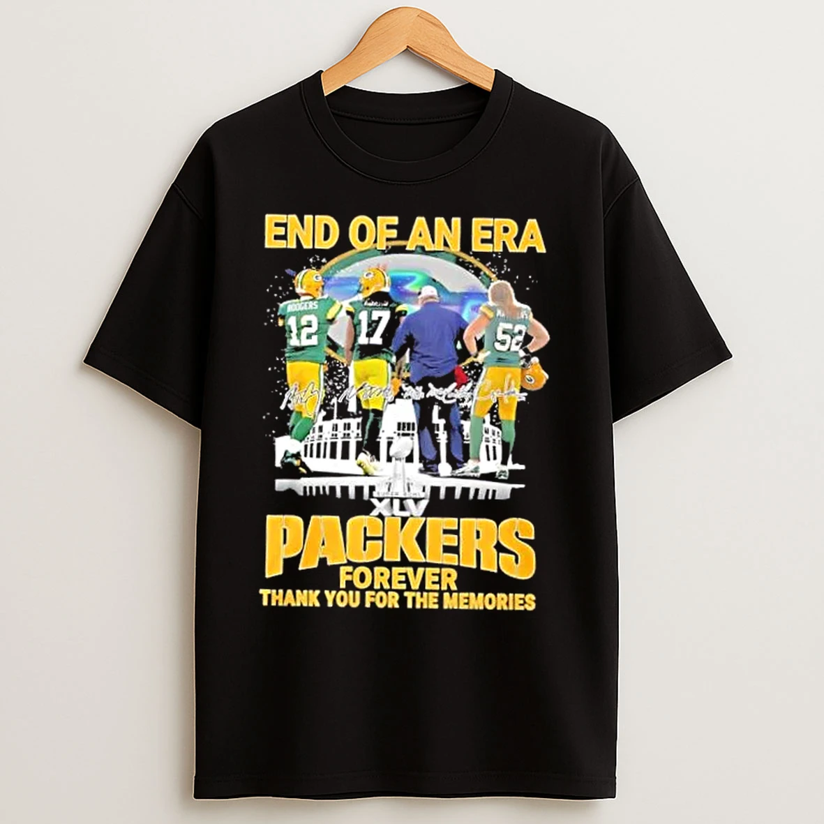 Classic Super Bowl Xlv End Of An Era Green Bay Packers Rodgers And Legends Forever Thank You For The Memories T Shirts