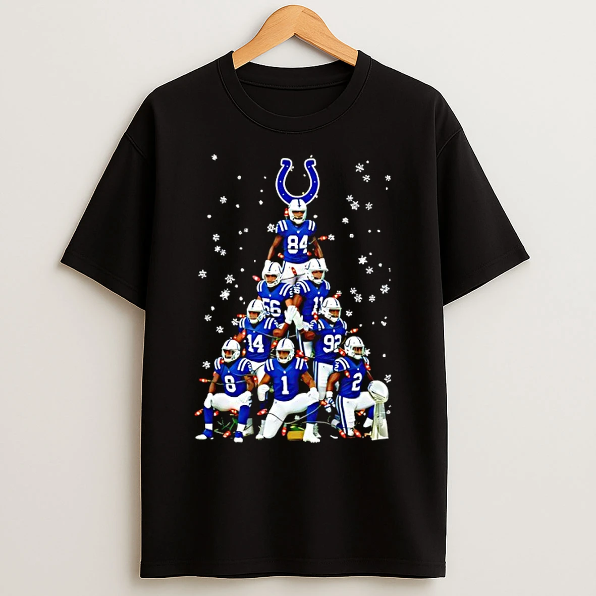 Classic Super Bowl Trophy Indianapolis Colts With Christmas Tree Players Graphic T Shirts