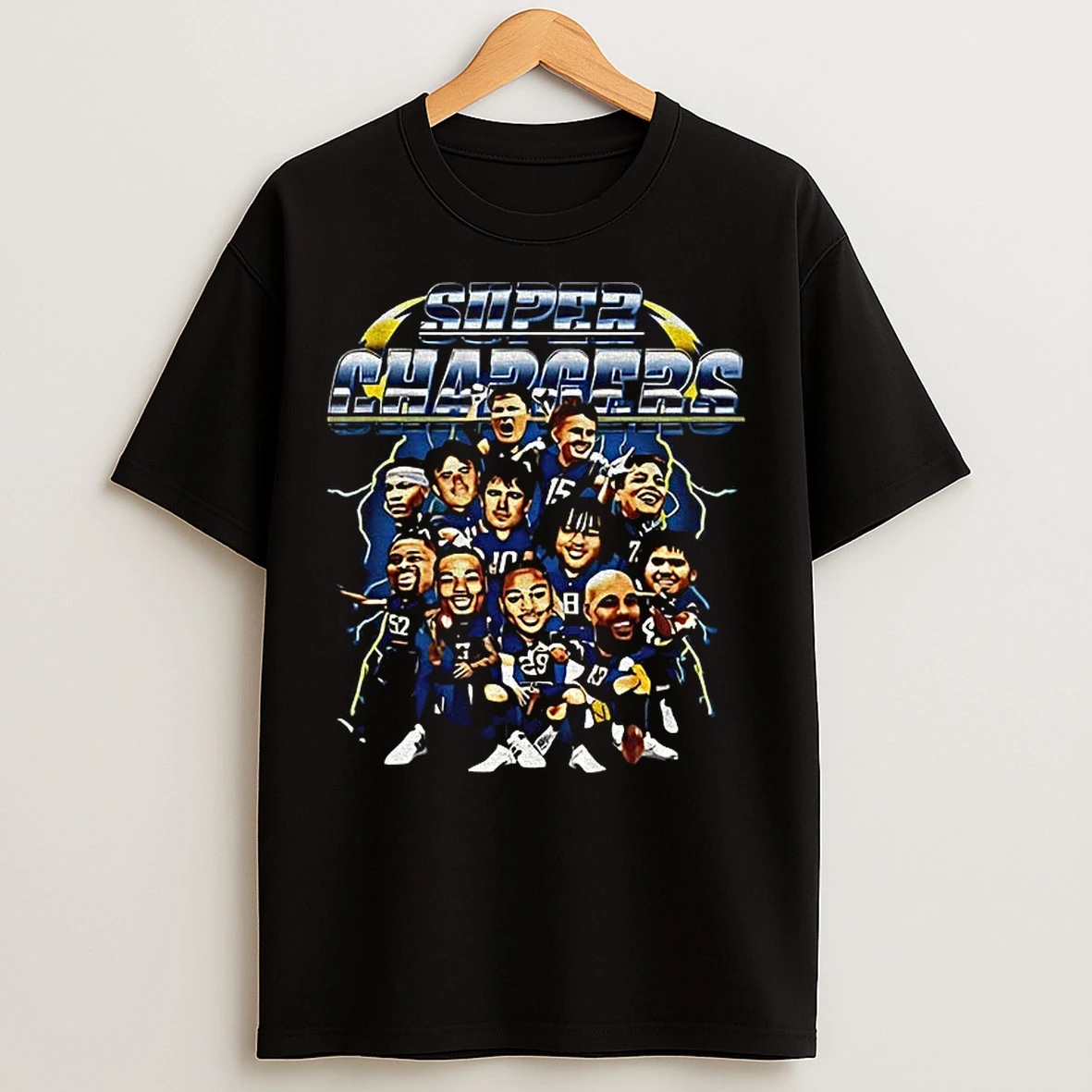 Classic Superchargers Los Angeles Chargers Football All Team Cartoon T Shirts