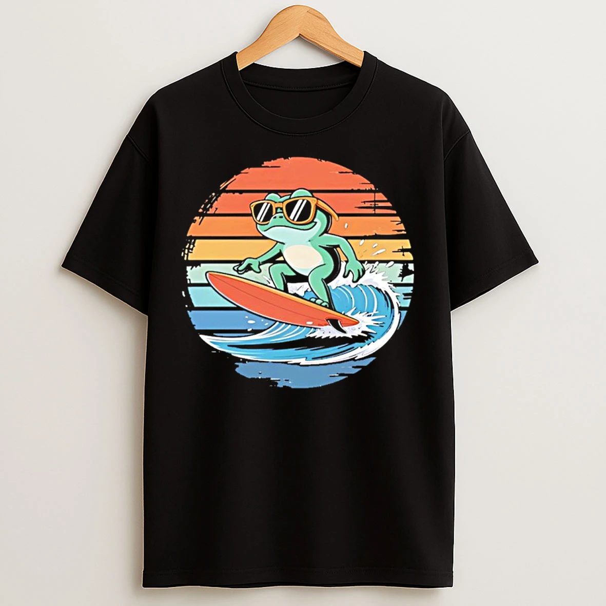 Classic Surfing Frog Vintage T Shirts