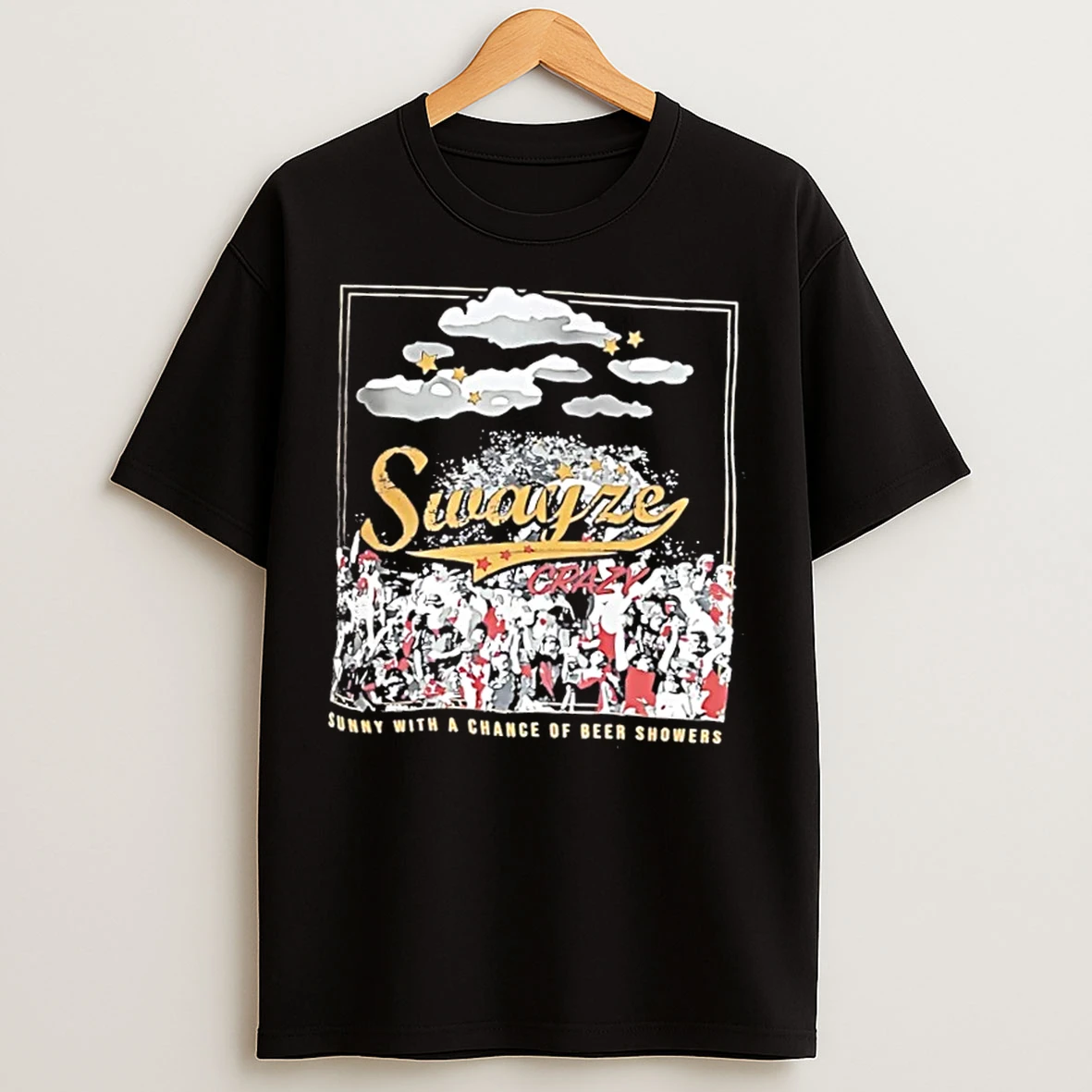 Classic Swayze Crazy Sunny With A Chance Of Beer Showers T Shirts