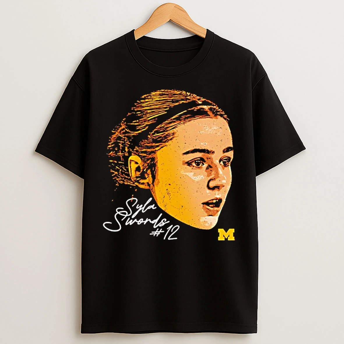 Classic Syla Swords Michigan Basketball Game Face T Shirts