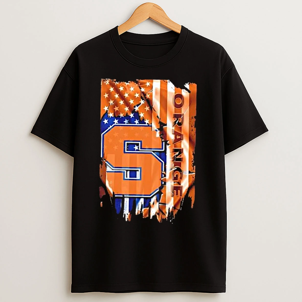 Classic Syracuse Orange Football X American Flag T Shirts