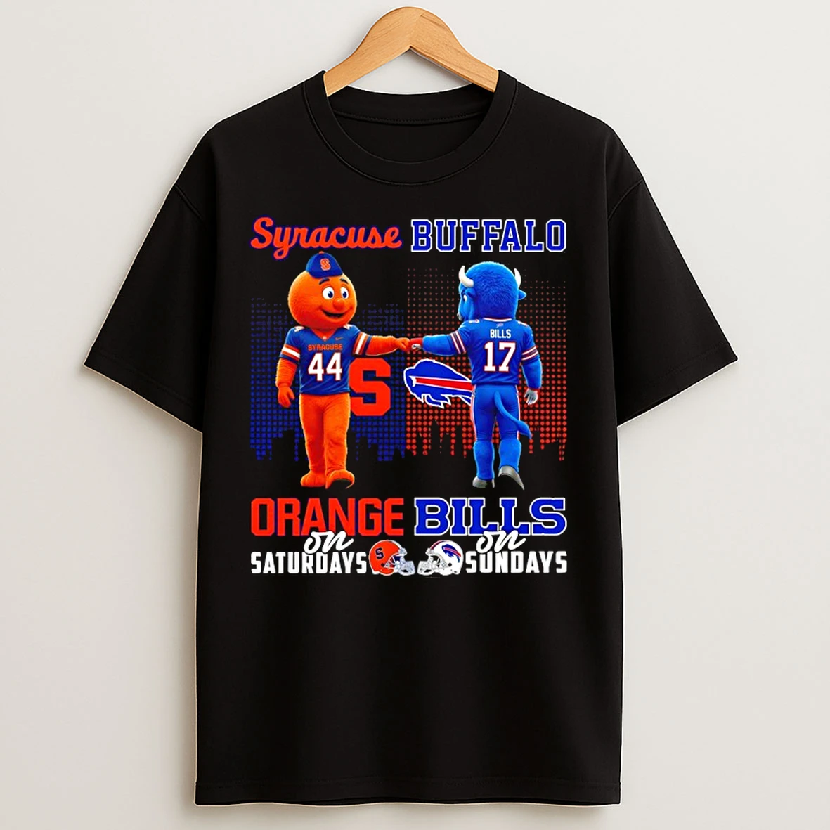 Classic Syracuse Orange Backs On Saturdays X Buffalo Bills On Sundays Mascot T Shirts