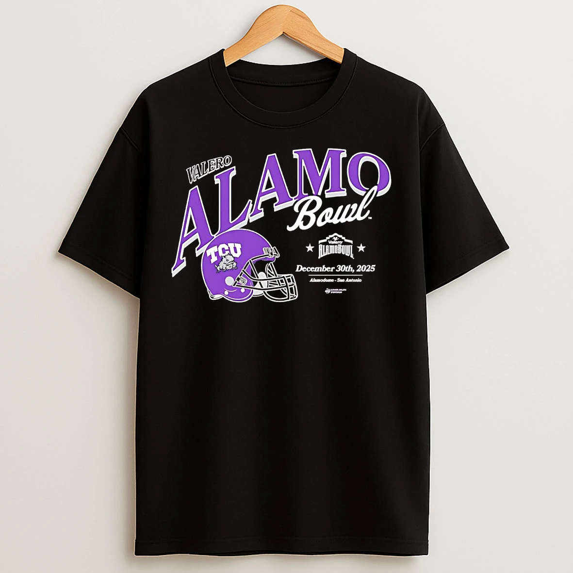 Classic Tcu Horned Frogs 2025 Valero Alamo Bowl Helmet T Shirts