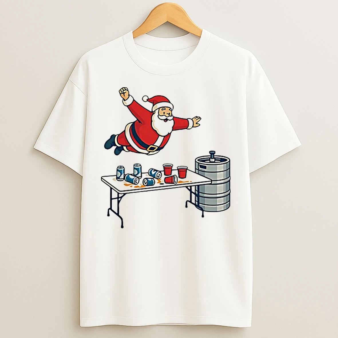 Classic Table Dive Santa Christmas T Shirts