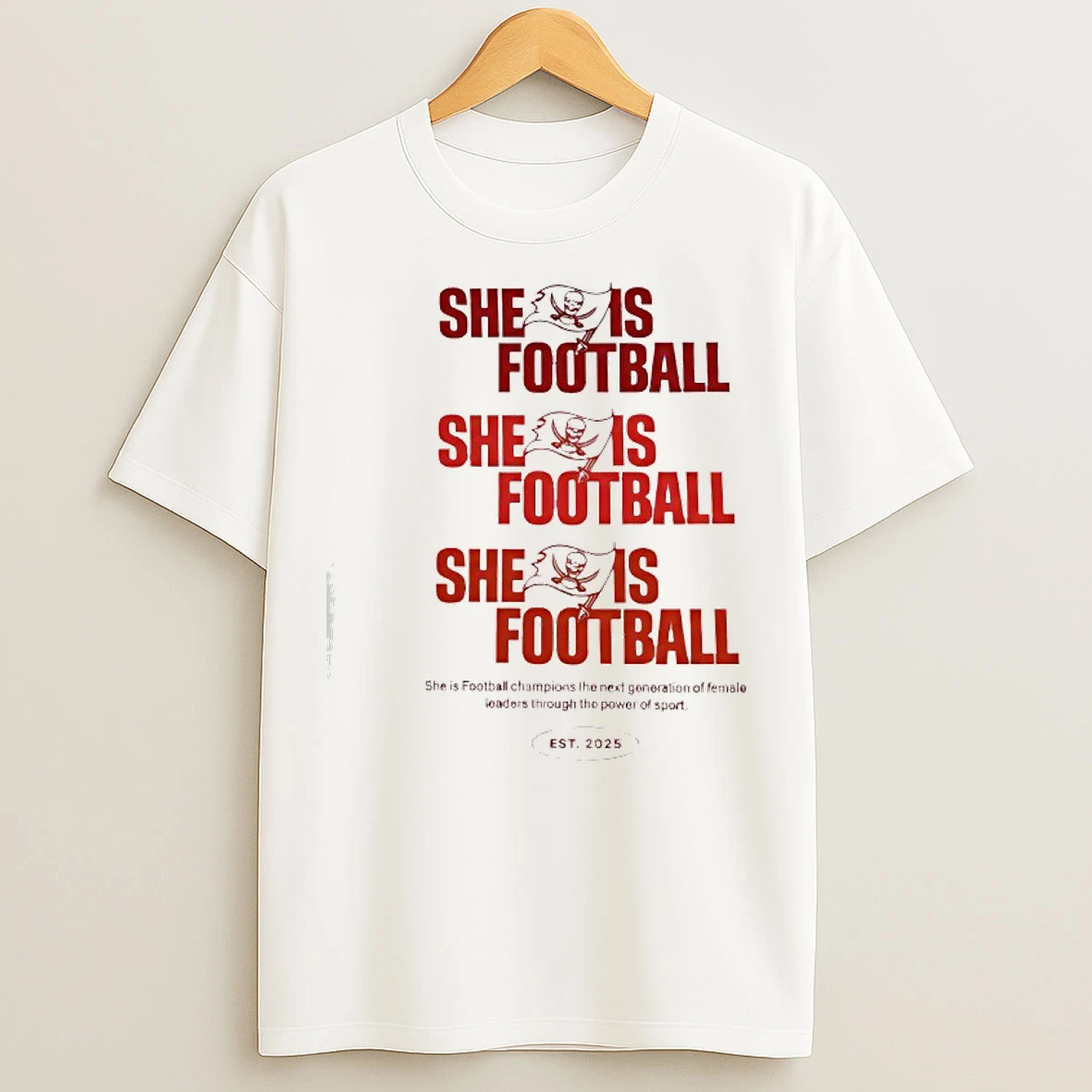 Classic Tampa Bay Buccaneers She Is Football Est 2025 T Shirts