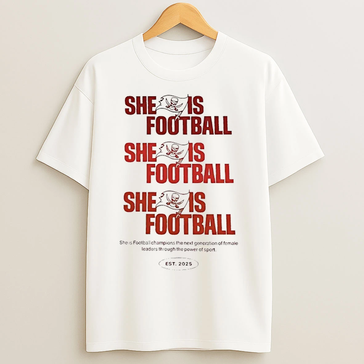 Classic Tampa Bay Buccaneers She Is Football 2025 T Shirts