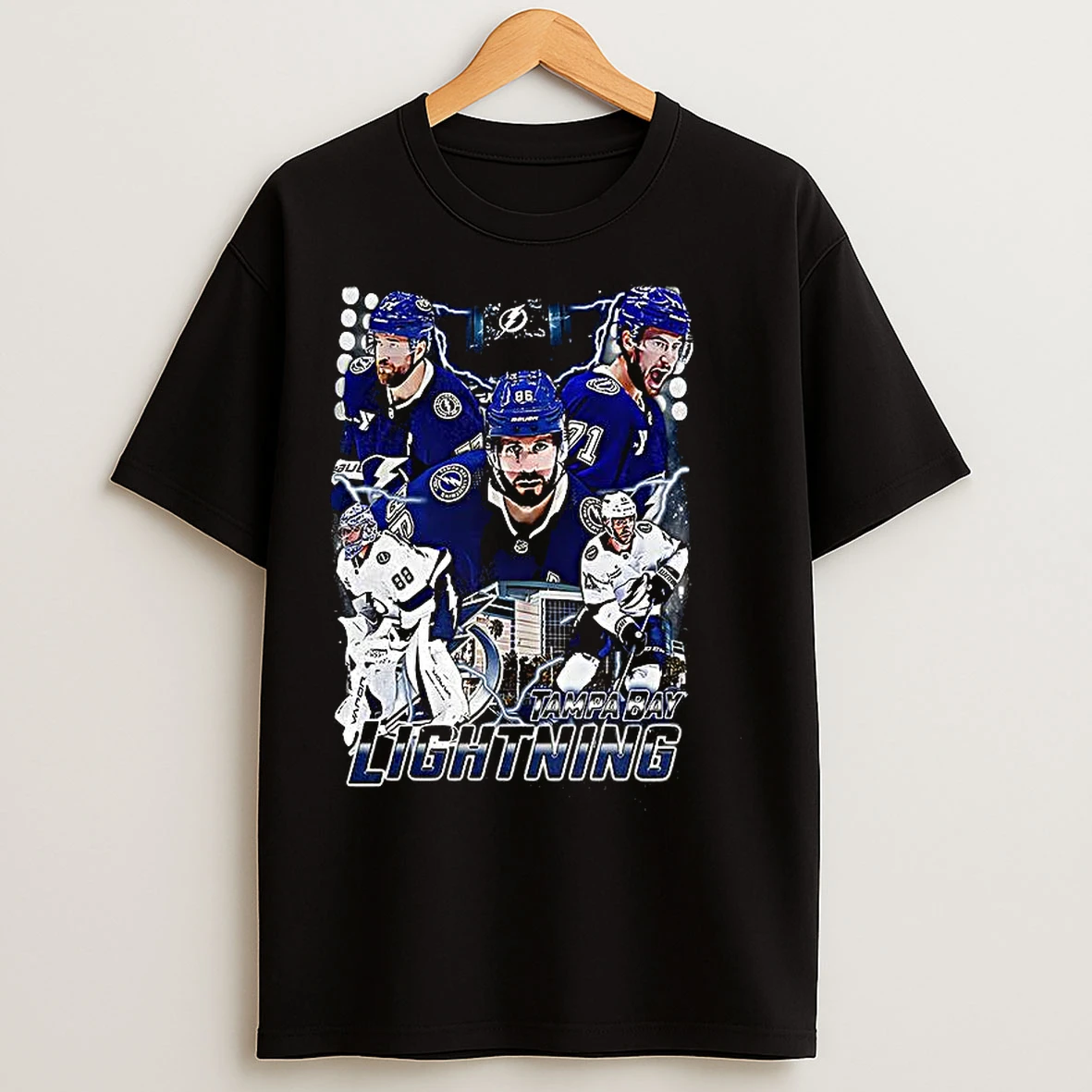 Classic Tampa Bay Lightning Hockey Player Collage T Shirts