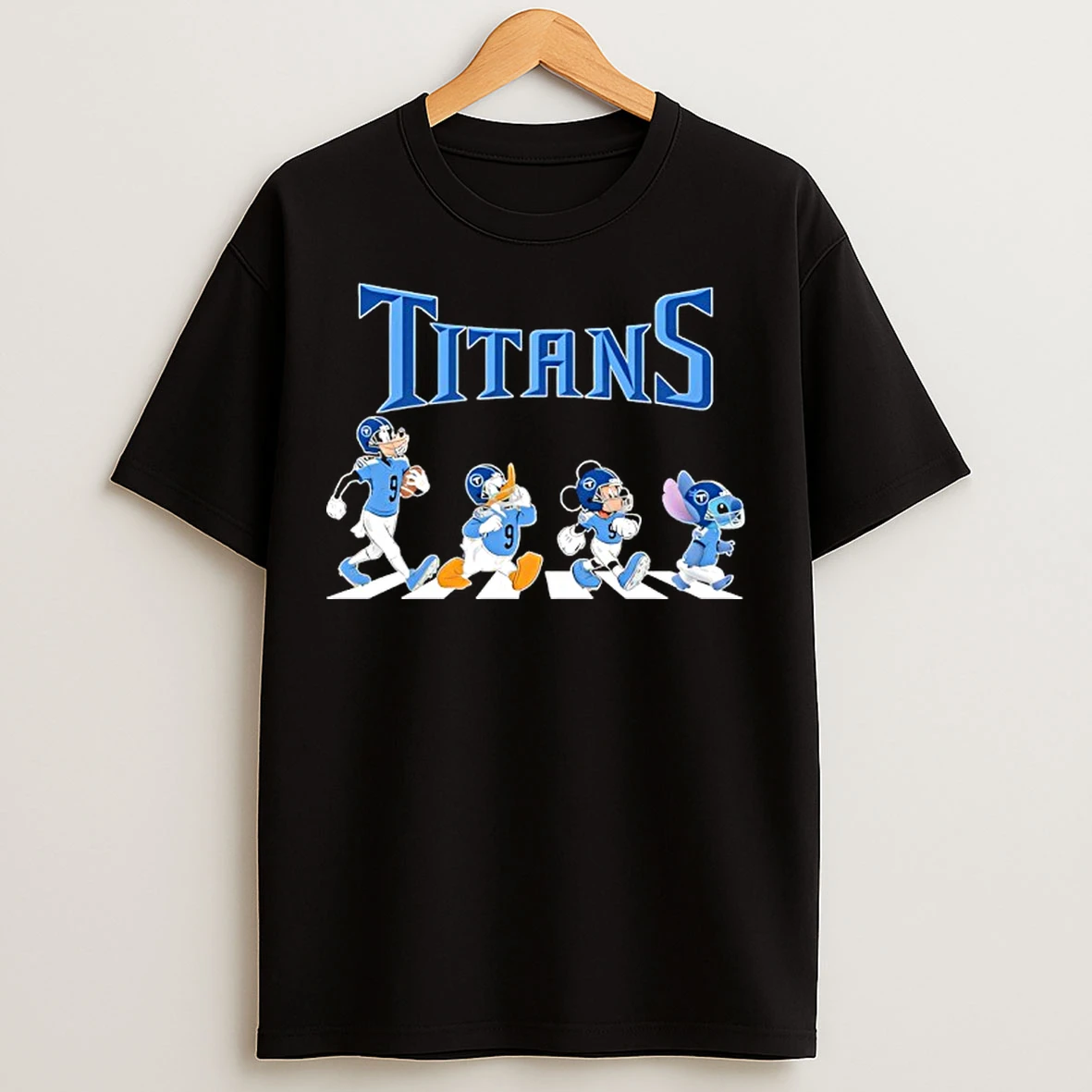 Classic Tennessee Titans X Goofy X Donald Duck X Mickey Mouse X Stitch Abbey Road T Shirts