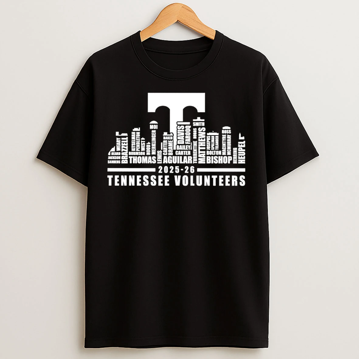 Classic Tennessee Volunteers 2025 26 Players Names City Skyline T Shirts