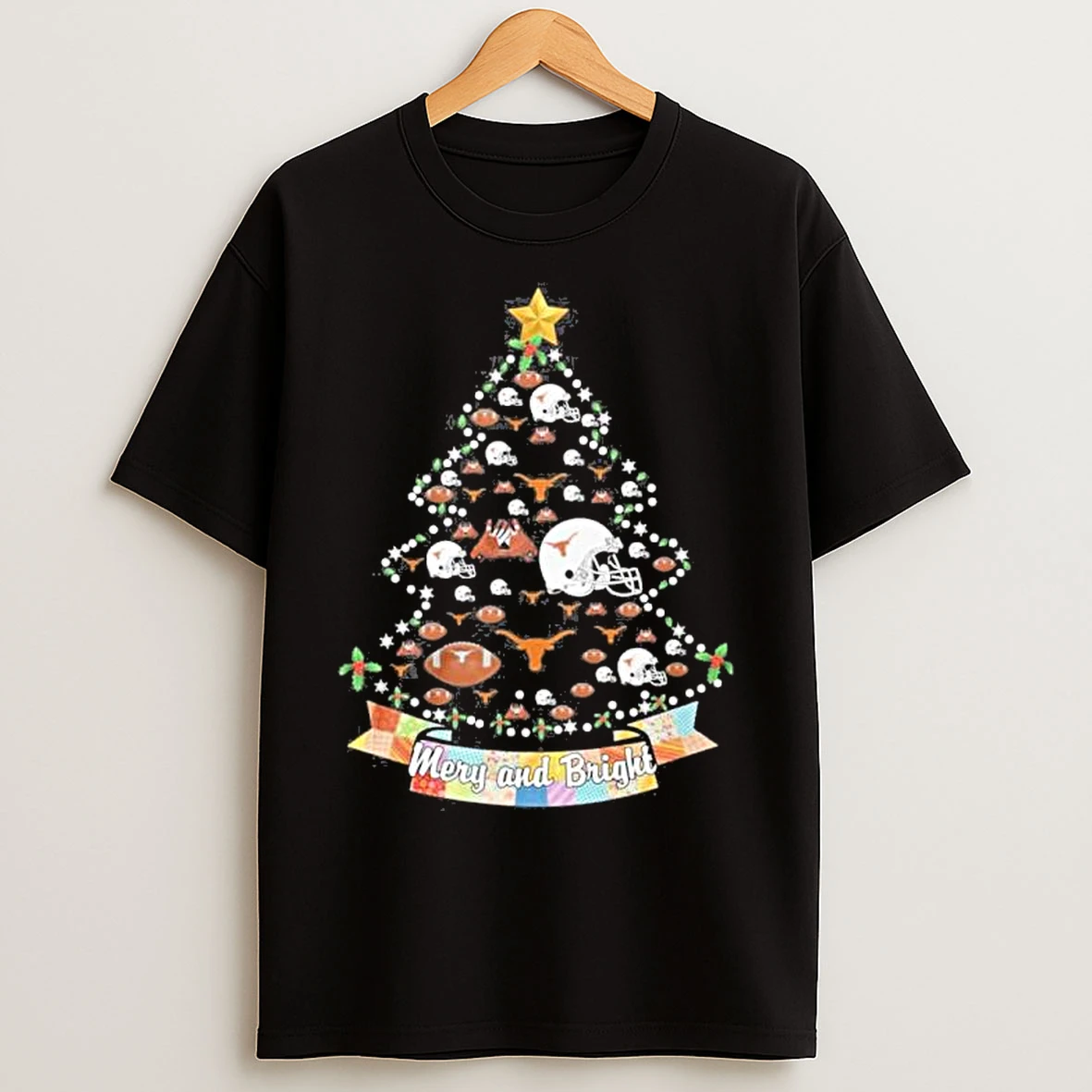 Classic Tennessee Volunteers Merry And Bright Christmas Tree T Shirts