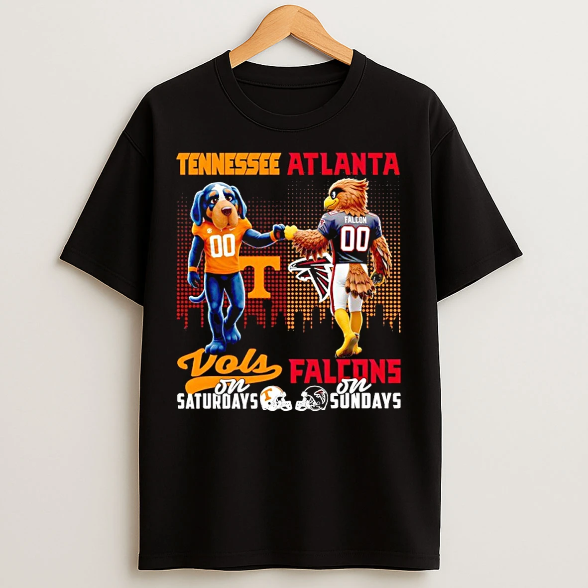 Classic Tennessee Volunteers On Saturdays X Atlanta Falcons On Sunday Mascot T Shirts