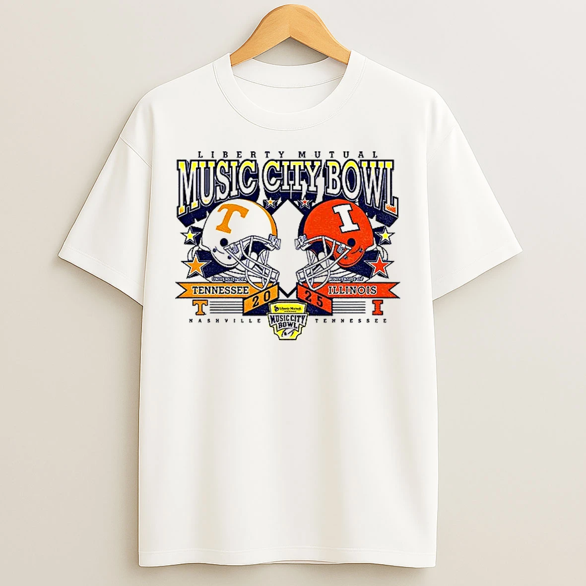 Classic Tennessee Volunteers Vs Illinois Fighting Illini Music City Bowl Liberty Mutual 2025 T Shirts