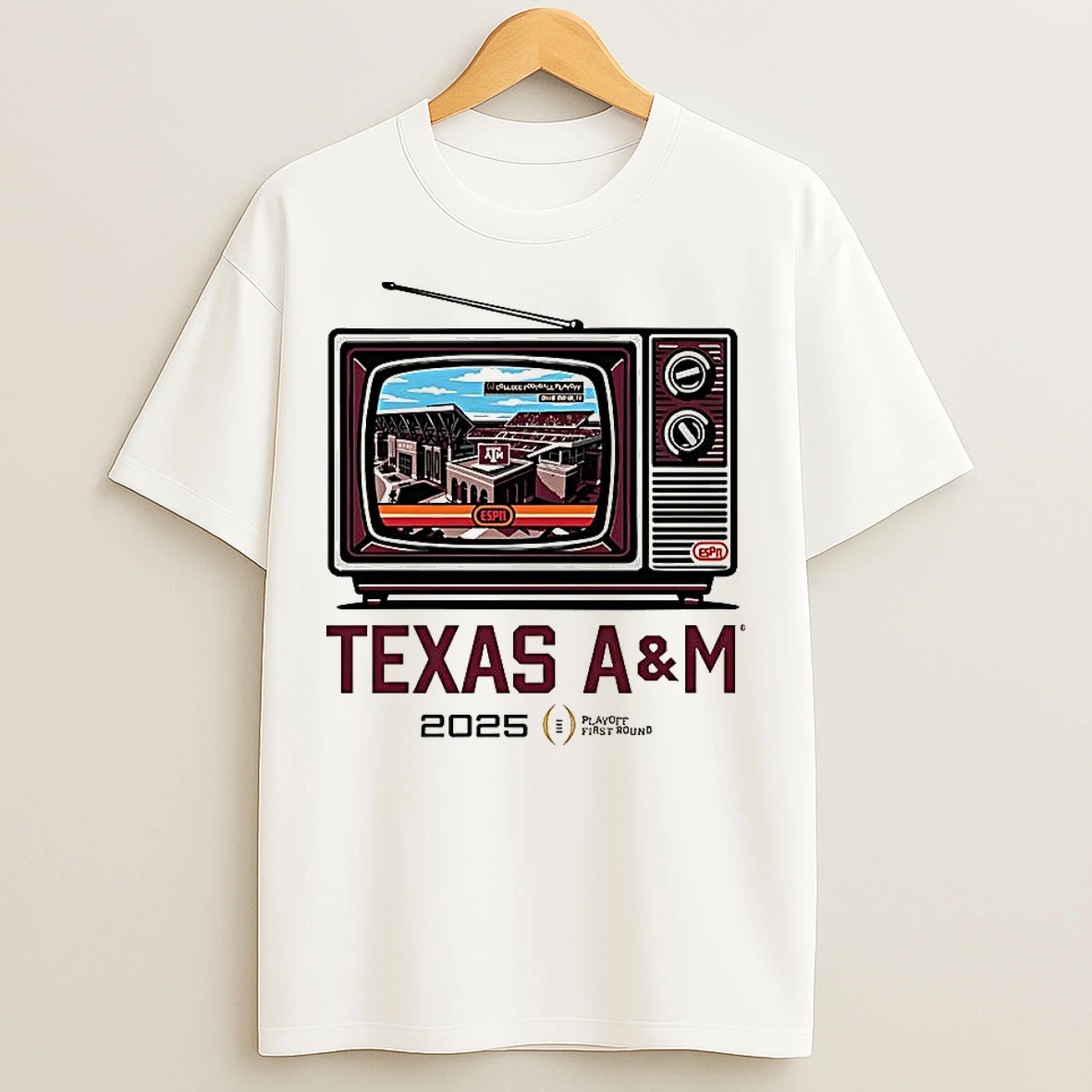 Classic Texas Am Aggies Cfp 2025 2026 Kyle Field Tv Stadium T Shirts