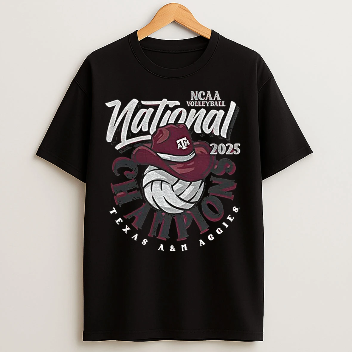 Classic Texas Am Aggies Cowboy Maroon 2025 Womens Volleyball National Champions T Shirts