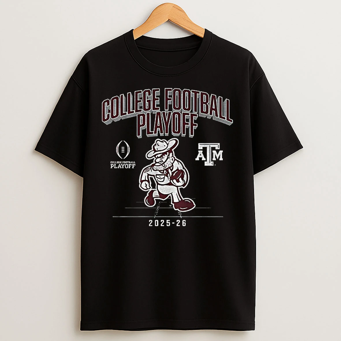 Classic Texas Am Aggies Football Playoff 2025 2026 Cfp Mascot Logo T Shirts