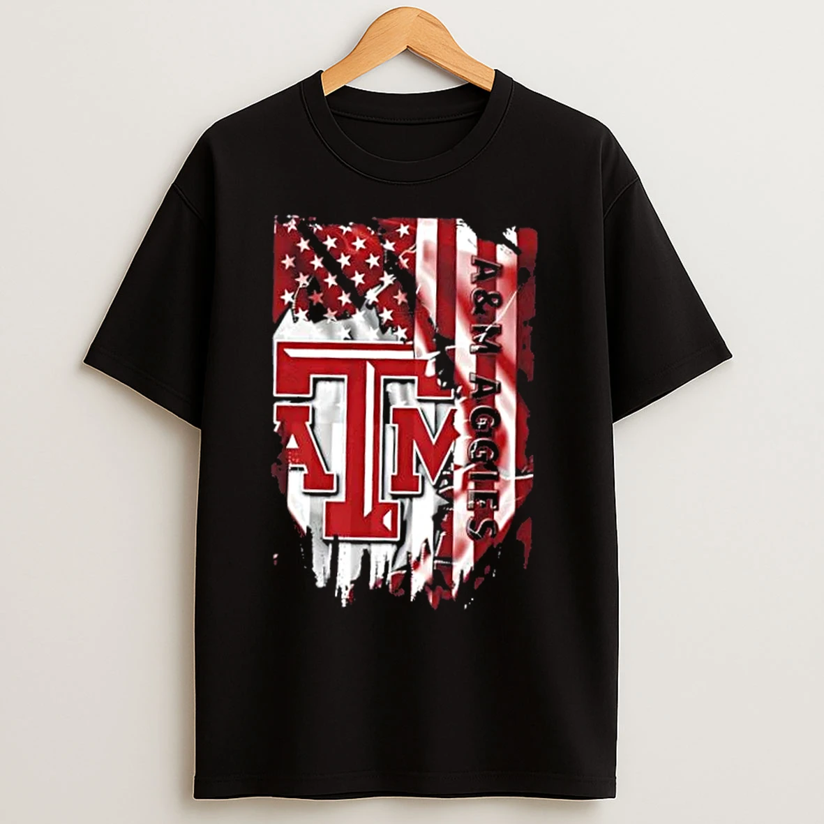 Classic Texas Am Aggies Football X American Flag T Shirts