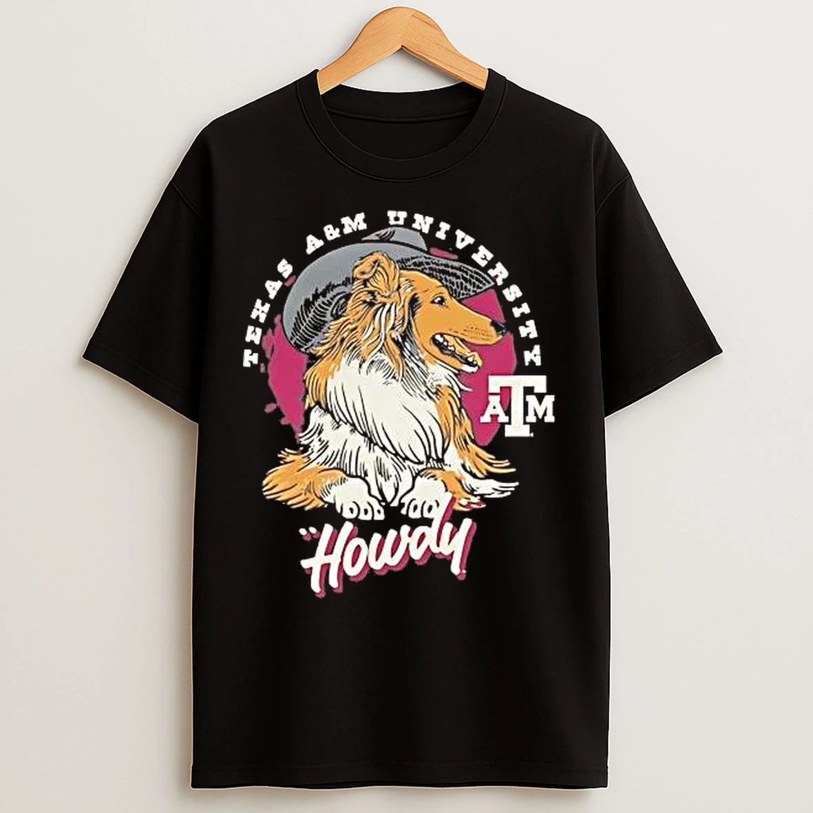 Classic Texas Am Aggies Hawdy Mascot Cowboy Hat Dog T Shirts